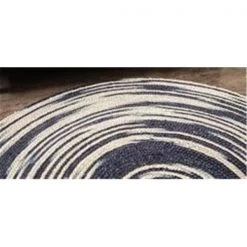 Anji Mountain AMB0393-060R 6 ft. Round Hurricane Rug; Tan & Black