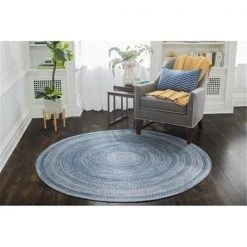 Anji Mountain AMB0425-040R 4 ft. Epona Braided Round Blue Area Rug