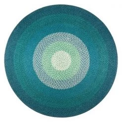 Anji Mountain AMB0437-040R 4 ft. Round Aarashi Area Rug - Blue; Green & Ivory