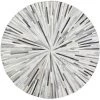 Bashian H112-GY-6 RND-H19 Santa Fe Collection Geometric Contemporary Leather Hand Stitched Round Area Rug; Grey - 6 ft. -Rugs&Mats Official Shop Unbeatablesale20Inc BSHN1078xx650xx50124c