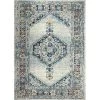 Bashian D113-IVBL-5X7.6-MH102 Dakota Collection Geometric Transitional Polypropylene Power Loom Area Rug; Ivory & Blue - 5 ft. x 7 ft. 6 in. -Rugs&Mats Official Shop Unbeatablesale20Inc BSHN1199xx650xxcb3ec5
