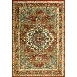 Bashian B125-RU-5X7.6-T014A Buckingham Collection Floral Traditional Polypropylene Machine Made Area Rug; Rust - 5 ft. 3 in. x 7 ft. 6 in.