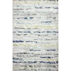 Bashian B127-IVGY-4X6-BH112 3 ft. 6 in. x 5 ft. 6 in. Barcelona Collection Transitional Polypropylene Power Loom Area Rug; Ivy & Grey