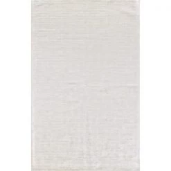 Bashian S209-WH-8X10-WZ Bashian Radiance Collection Solid Contemporary 100 Percent Viscose Hand Loomed Area Rug; White - 7 ft. 9 in. x 9 ft. 9 in.
