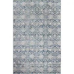 Bashian B128-BL-2.6X4.6-BR104 2 ft. 6 in. x 4 ft. 6 in. Bradford Collection Transitional Polyester Power Loom Area Rug; Blue