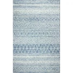 Bashian R131-DEN-5X7.6-AL118 5 ft. x 7 ft. 6 in. Valencia Collection Transitional 100 Percent Wool Hand Tufted Area Rug; Denim