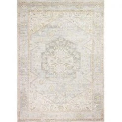 Bashian C189-GY-9X12-CR402 8 ft. 6 in. x 11 ft. 6 in. Corsica Collection Bohemian Polyester Power Loom Area Rug; Grey