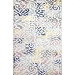 Bashian B127-IVMULTI-4X6-BH119 3 ft. 6 in. x 5 ft. 6 in. Barcelona Collection Transitional Polypropylene Power Loom Area Rug; Ivy & Multicolor