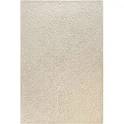 Bashian R130-IV-4X6-LC140 Bashian Verona Collection Floral Transitional 100 Percent Wool Hand Tufted Area Rug; Ivory - 3 ft. 6 in. x 5 ft. 6 in.