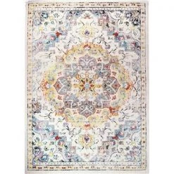 Bashian D113-IV-4X6-MH705 3 ft. 6 in. x 5 ft. 6 in. Dakota Collection Transitional Polypropylene Power Loom Area Rug; Ivory
