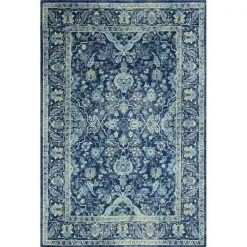 Bashian E110-DKBL-76X96-5394A Bashian Everek Collection Transitional Polypropylene Machine Made Area Rug; Dark Blue - 7 ft. 6 in. x 9 ft. 6 in.