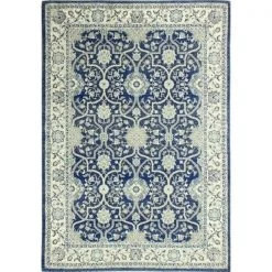 Bashian E110-DKBL-76X96-5397A Bashian Everek Collection Transitional Polypropylene Machine Made Area Rug; Dark Blue - 7 ft. 6 in. x 9 ft. 6 in.