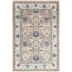 Bashian D113-IVBL-4X6-MH126 3 ft. 6 in. x 5 ft. 6 in. Dakota Transitional Polypropylene Power Loom Area Rug; Ivory Blue