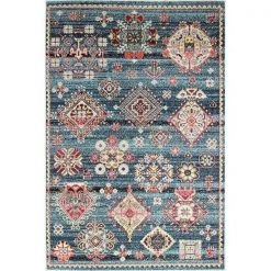Bashian D113-TE-4X6-MH124 3 ft. 6 in. x 5 ft. 6 in. Dakota Transitional Polypropylene Power Loom Area Rug; Teal