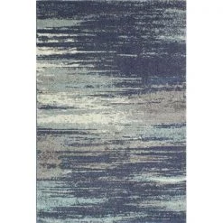 Bashian E110-BL-76X96-5445A Bashian Everek Collection Abstract Contemporary Polypropylene Machine Made Area Rug; Blue - 7 ft. 6 in. x 9 ft. 6 in.