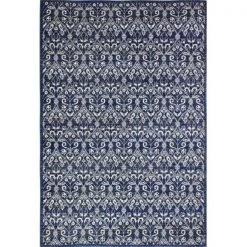 Bashian E110-DKBL-76X96-5439A Bashian Everek Collection Transitional Polypropylene Machine Made Area Rug; Dark Blue - 7 ft. 6 in. x 9 ft. 6 in.