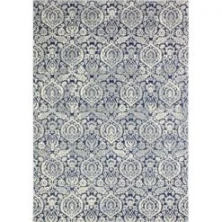 Bashian E110-DKBL-76X96-5440A Bashian Everek Collection Transitional Polypropylene Machine Made Area Rug; Dark Blue - 7 ft. 6 in. x 9 ft. 6 in.