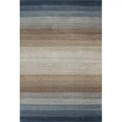 Bashian S176-LBL-4X6-ALM195 Bashian Contempo Collection Contemporary 100 Percent Wool Hand Loomed Area Rug; Light Blue - 3 ft. 6 in. x 5 ft. 6 in.