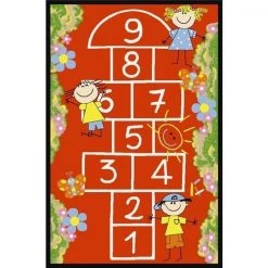 Concord Global Trading Concord Global 8703 3 ft. 3 in. x 4 ft. 7 in. Fun Time Hop Scotch - Red