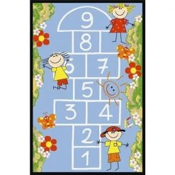Concord Global Trading Concord Global 8765 4 ft. 5 in. x 6 ft. 1 in. Fun Time Hop Scotch - Blue