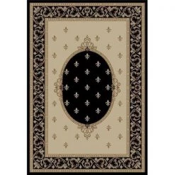 Concord Global Trading Concord Global 63137 7 ft. 10 in. x 9 ft. 10 in. Jewel F. Lys Medallion - Black