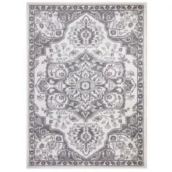 Concard Global Trading 69326 7 x 9 ft. Vintage Medallion Area Rug; Ivory