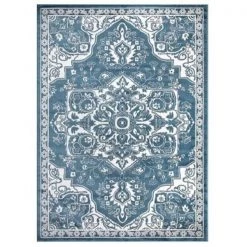 Concard Global Trading 69347 8 x 10 ft. Vintage Medallion Area Rug; Blue