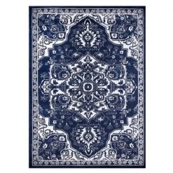 Concard Global Trading 69356 7 x 9 ft. Vintage Medallion Area Rug; Navy