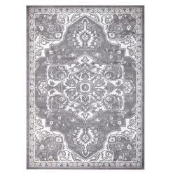 Concard Global Trading 69366 7 x 9 ft.Vintage Medallion Area Rug; Gray