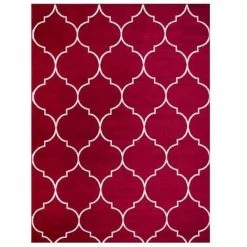 Concard Global Trading 69607 8 x 10 ft. Morocco Trellis Area Rug; Red
