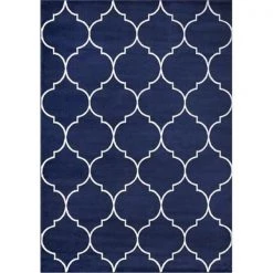 Concord Global Trading 69653 3 x 4 ft. Jefferson Morocco Trellis Rectangle Area Rug; Navy