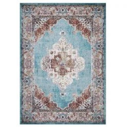 Concard Global Trading 72867 8 x 11 ft. Elegance Medallion Area Rug; Blue