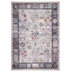 Concard Global Trading 73366 7 x 9 ft. Angora Border Area Rug; Gray