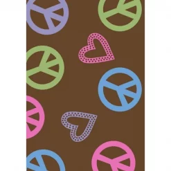 Concord Global Trading Concord Global 22884 3 ft. 4 in. x 5 ft. Alisa Peace & Polka Hearts - Brown