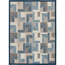 Central Oriental 1654.61.51EC 5 ft. 3 in. x 7 ft. Tribal Polypropylene Winlynns Rectangle Area Rug; Grey & Red