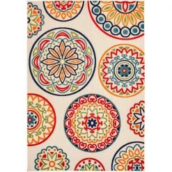 Central Oriental 1660.04.62EC 6 ft. 7 in. x 9 ft. 2 in. Polypropylene Mairinten Rectangle Area Rug; Cream & Blue