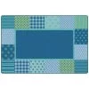 Carpets for Kids 1556 6 x 9 ft. Kidsoft Pattern Blocks; Blue - Rectangle -Rugs&Mats Official Shop Unbeatablesale20Inc CPFK2032xx650xxba95ab