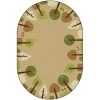 Carpets for Kids 29766 6 x 9 ft. Kidsoft Tranquil Trees; Tan - Oval