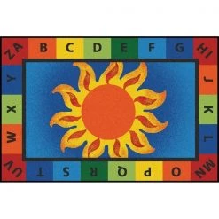 Carpets for Kids 48.52 4 x 6 ft. Rectangle Alphabet Sunny Day Value Rug