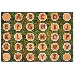Carpets for Kids 60616 6 x 9 ft. Rectangle Alphabet Tree Rounds Seating Rug