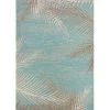 Couristan 24293134020037T 2 ft. x 3 ft. 7 in. Monaco Tropical Palms Power Loomed Rectangle Area Rug - Aqua