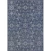 Couristan 23316427023710U 2 ft. 3 in. x 7 ft. 10 in. Monte Carlo Summer Vines Power Loomed Rectangle Area Rug - Navy & Ivory -Rugs&Mats Official Shop Unbeatablesale20Inc CRS11484xx650xxe584d9