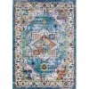 Couristan A1680273023076U 2 ft. 3 in. x 7 ft. 6 in. Gypsy Ely Power Loomed Rectangle Area Rug - Aqua; Multicolor & Ivory -Rugs&Mats Official Shop Unbeatablesale20Inc CRS11736xx650xx1e4a1f