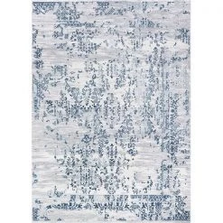 Couristan 51950758020030T 2 x 3 ft. Calinda Samovar Rectangle Area Rug - Steel Blue & Ivory
