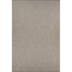 Couristan 10012312510092T 5 ft. 10 in. x 9 ft. 2 in. Recife Saddlestitch Rug; Champagne & Taupe
