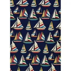 Couristan 68568252056080T 5 x 8 ft. x 6 in. Outdoor Escape Yachting Rug; Navy
