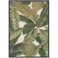 Couristan 75060004023311T 2 ft. 3 in. x 3 ft. 11 in. Dolce Palm Lily Rug - Hunter Green & Ivory
