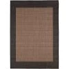 Couristan 10052500053076T 5 ft. 3 in. x 7 ft. 6 in. Recife Checkered Field Rug - Cocoa & Black