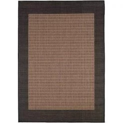 Couristan 10052500053076T 5 ft. 3 in. x 7 ft. 6 in. Recife Checkered Field Rug - Cocoa & Black
