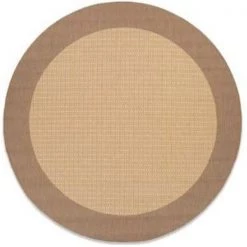 Couristan 10053000076076Q 7 ft. 6 in. x 7 ft. 6 in. Recife Checkered Field Rug - Natural & Cocoa